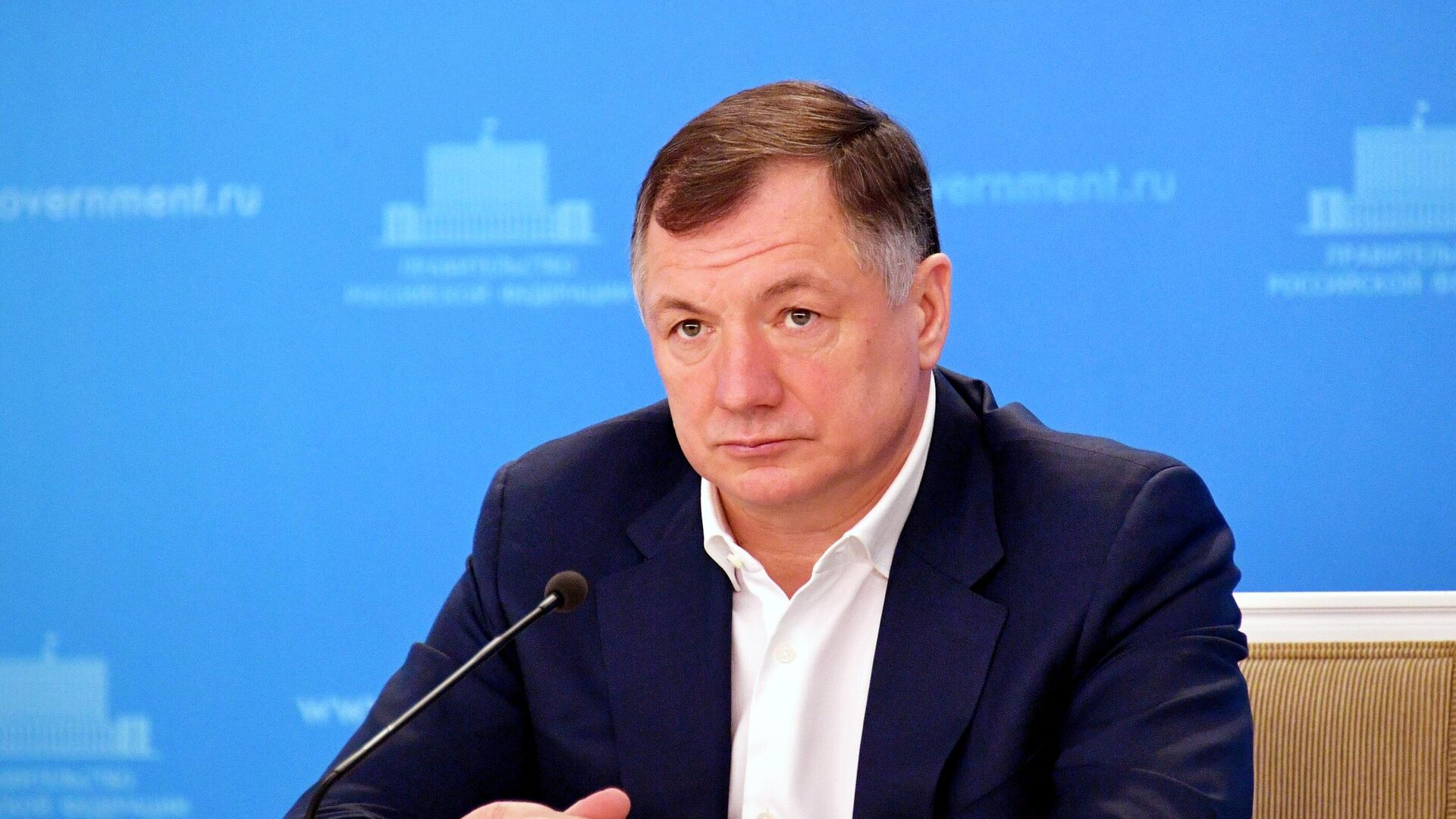 Заместитель председателя правительства РФ Марат Хуснуллин во время брифинга  - РИА Новости, 1920, 20.02.2025